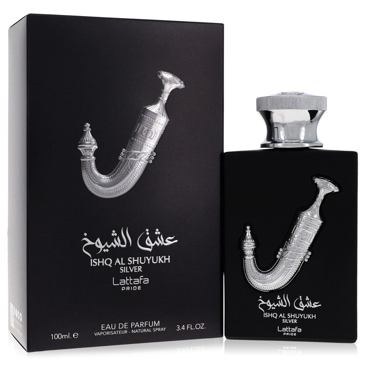 Ishq Al Shuyukh Silver By Lattafa Cologne 3.4 Oz Eau De Parfum Spray For Men - Box