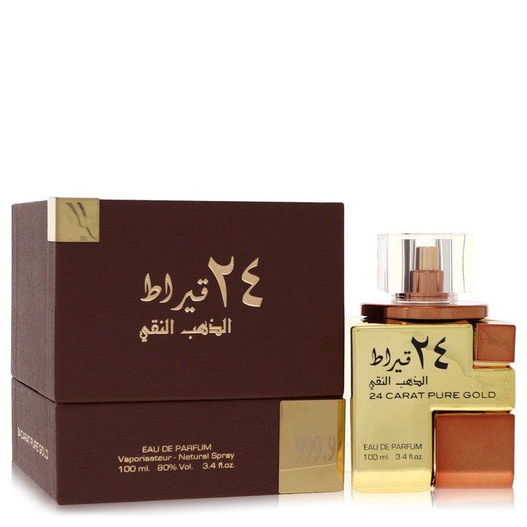 24 Carat Pure Gold by Lattafa 3.4 Oz Eau De Parfum Spray In Box for Men
