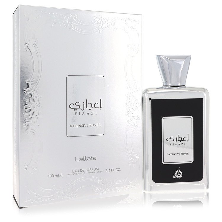Ejaazi Intensive Silver By Lattafa Cologne 3.4 Oz Eau De Parfum Spray For Men - Box