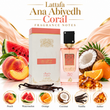 Ana Abiyedh Coral by Lattafa 2.04 Oz Eau De Parfum Spray In Box for Men
