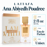 I Am White Poudree by Lattafa 2.7 Oz Eau De Parfum Spray for Unisex