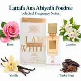 I Am White Poudree by Lattafa 2.7 Oz Eau De Parfum Spray for Unisex