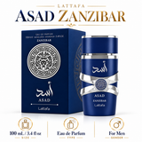 Asad Zanzibar by Lattafa 3.4 Oz Eau De Parfum Spray In Box for Men