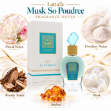 Thameem So Poudree by Lattafa 3.4 Oz Eau De Parfum Spray In Box for Women