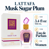 Musk Sugar Plum Thameen Collection by Lattafa 3.4 Oz Eau De Parfum Spray In Box for Women