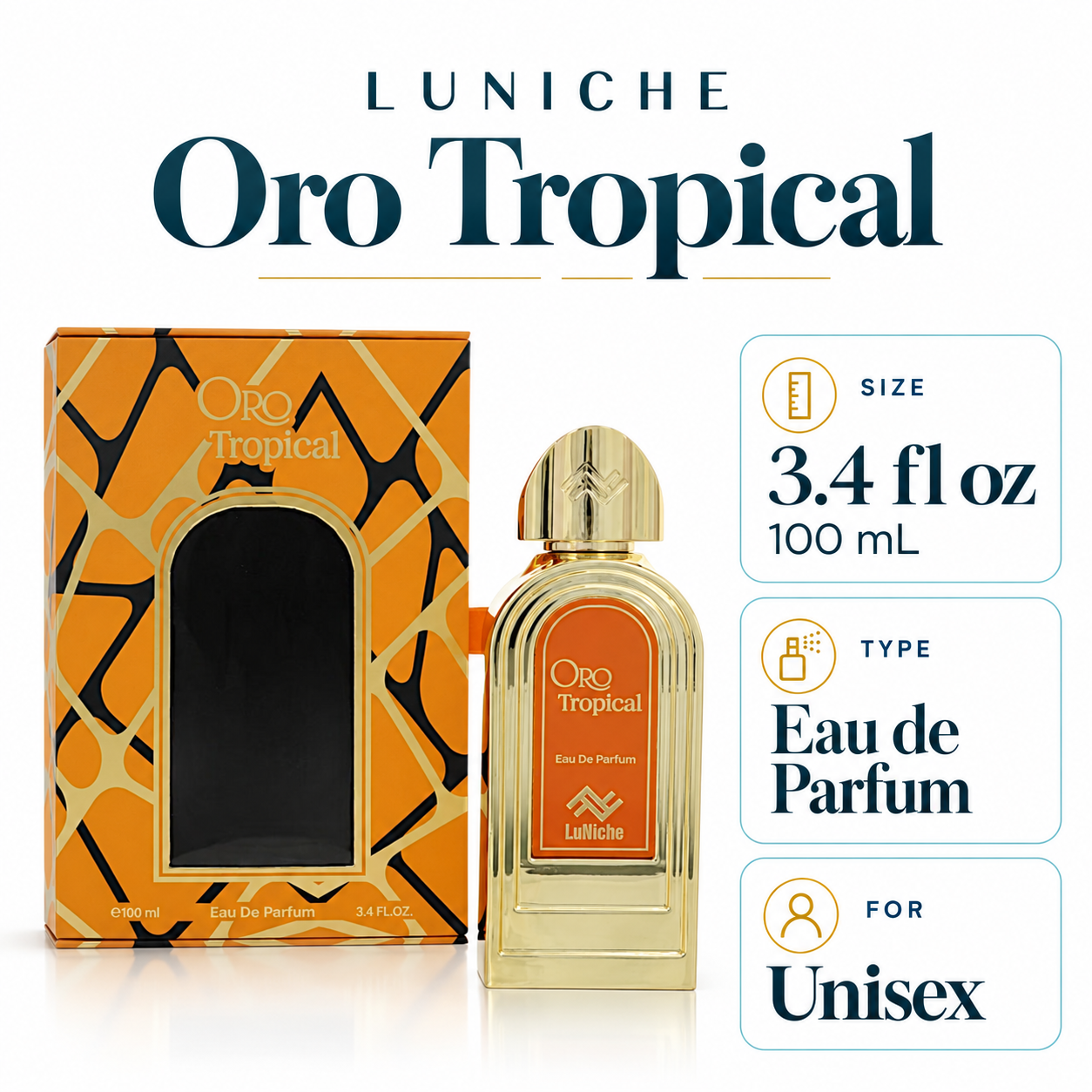 Oro Tropical by Luniche 3.4 Oz Eau De Parfum Spray In Box for Unisex