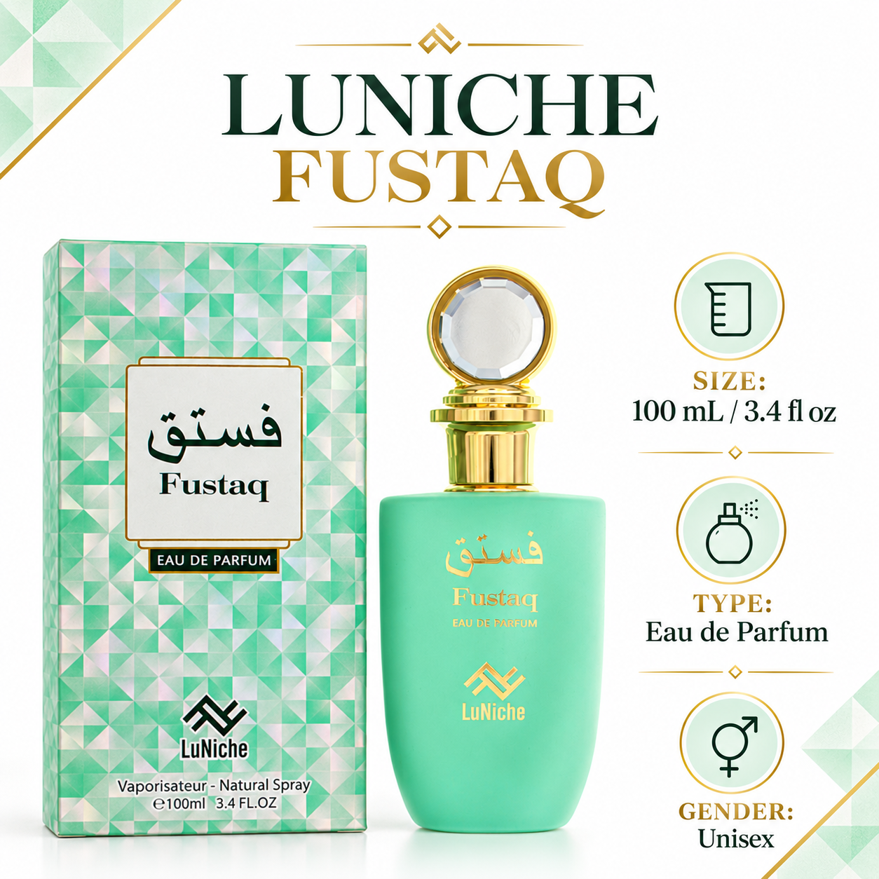 Fustaq by Luniche 3.4 Oz Eau De Parfum Spray Unisex for Unisex