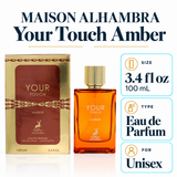 Lattafa Your Touch Amber by Lattafa 3.4 Oz Eau De Parfum Spray In Box for Men