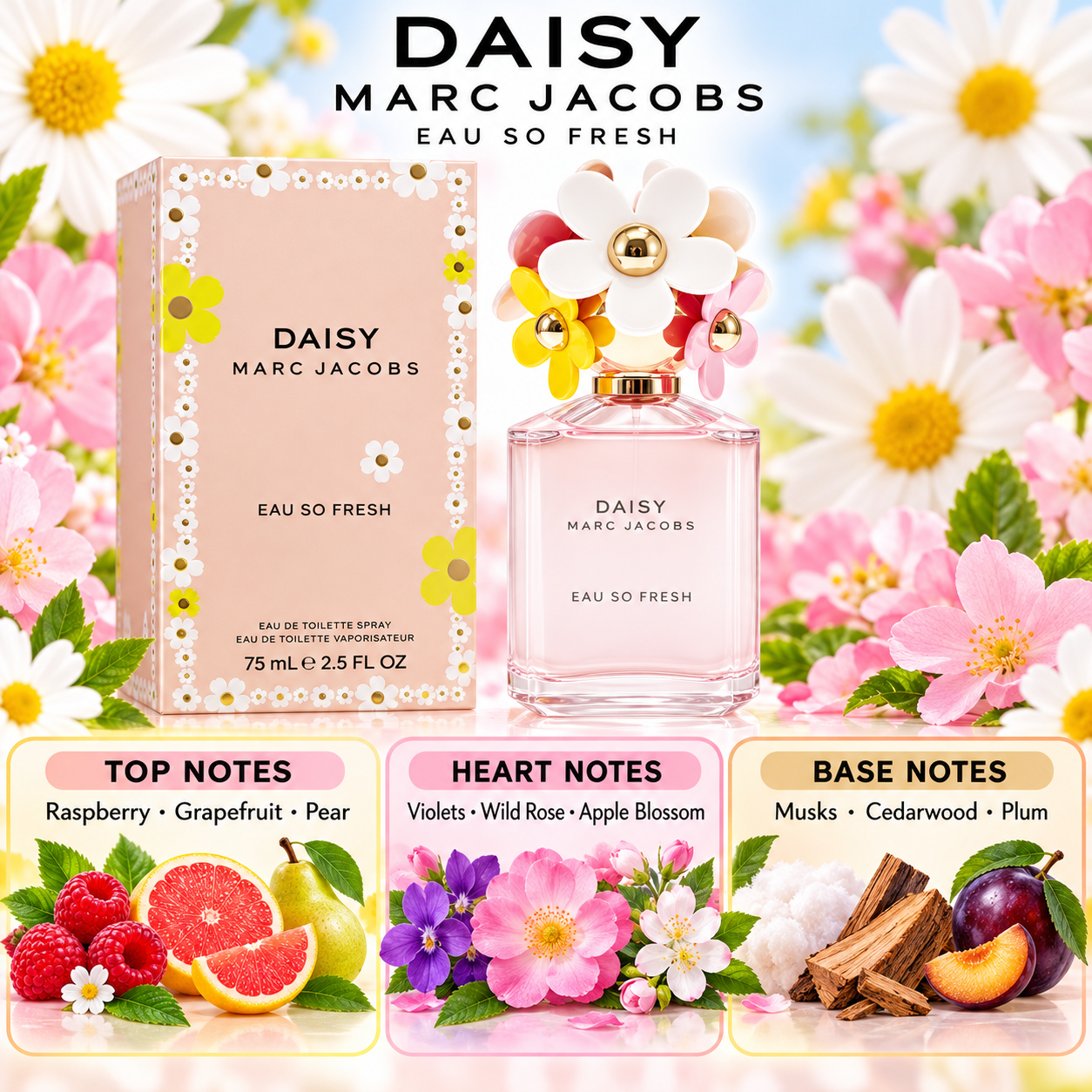 Daisy Eau So Fresh by Marc Jacobs 2.5 Oz Eau De Toilette Spray In Box for Women