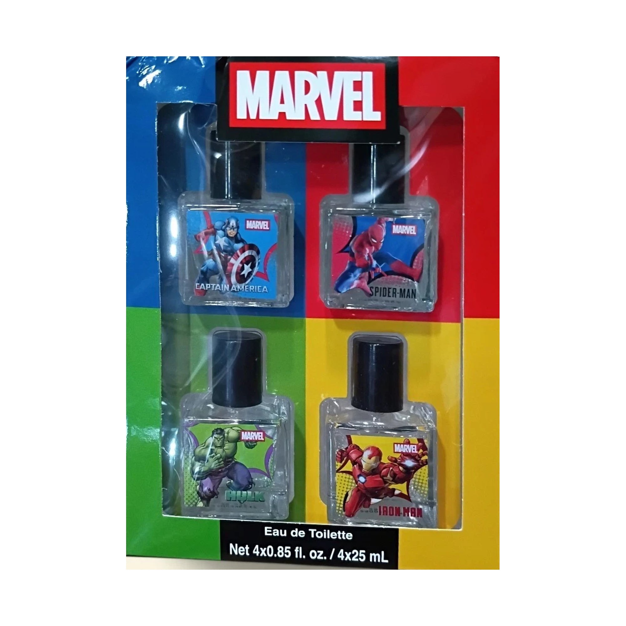 For Boys Kids Captain America, Spider Man, Hulk, Iron Man 4x /ea by Marvel 0.85 Oz for Unisex 4 Pc Set