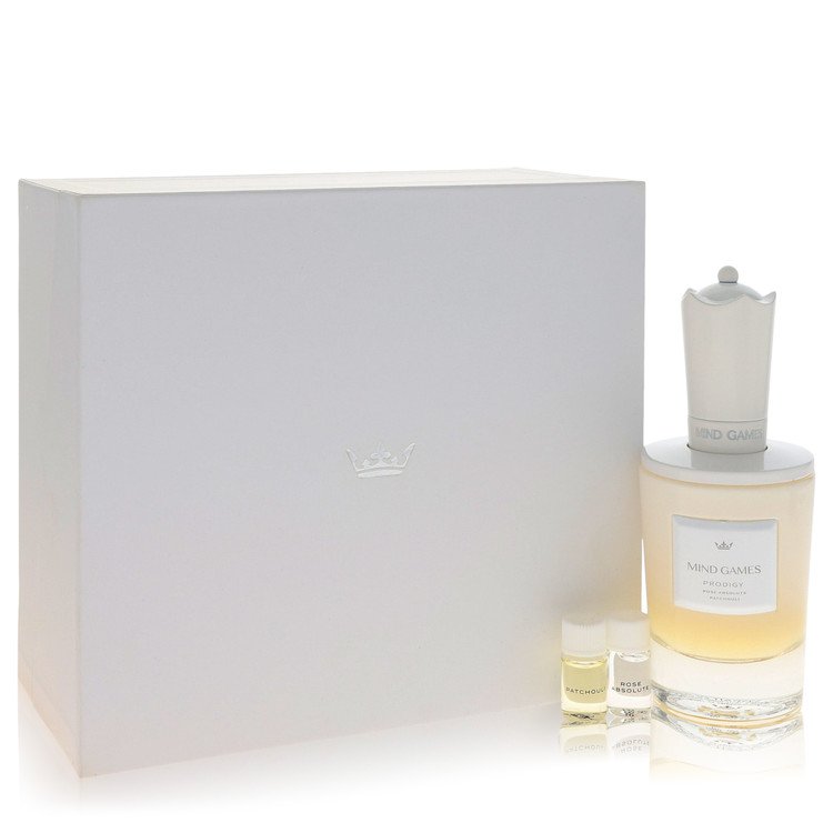 Mind Games Prodigy by Mind Games Gift Set - 3.4 Extrait De Parfum Spray + Two .10 Mini Extract + Testing Papers for Men