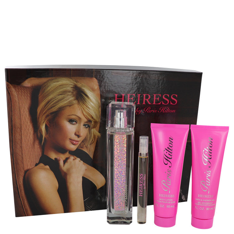 Paris Hilton Heiress by Paris Hilton 3.4 Oz Gift Set - Eau De Parfum Spay + .34 Oz Mini Eau De Parfum Pen Spray + 3 Oz Body Lotion + 3 Oz Shower Gel for Women