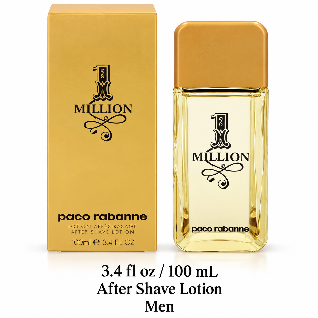 1 Million by Paco Rabanner 3.4 Oz After Shave Lotion for Men