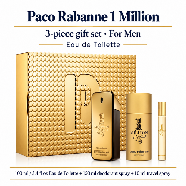 1 Million by Paco Rabanne Gift Set 3 Pcs for Men