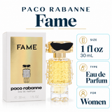 Fame by Paco Rabanne 1 Oz Eau De Parfum Spray In Box for Women