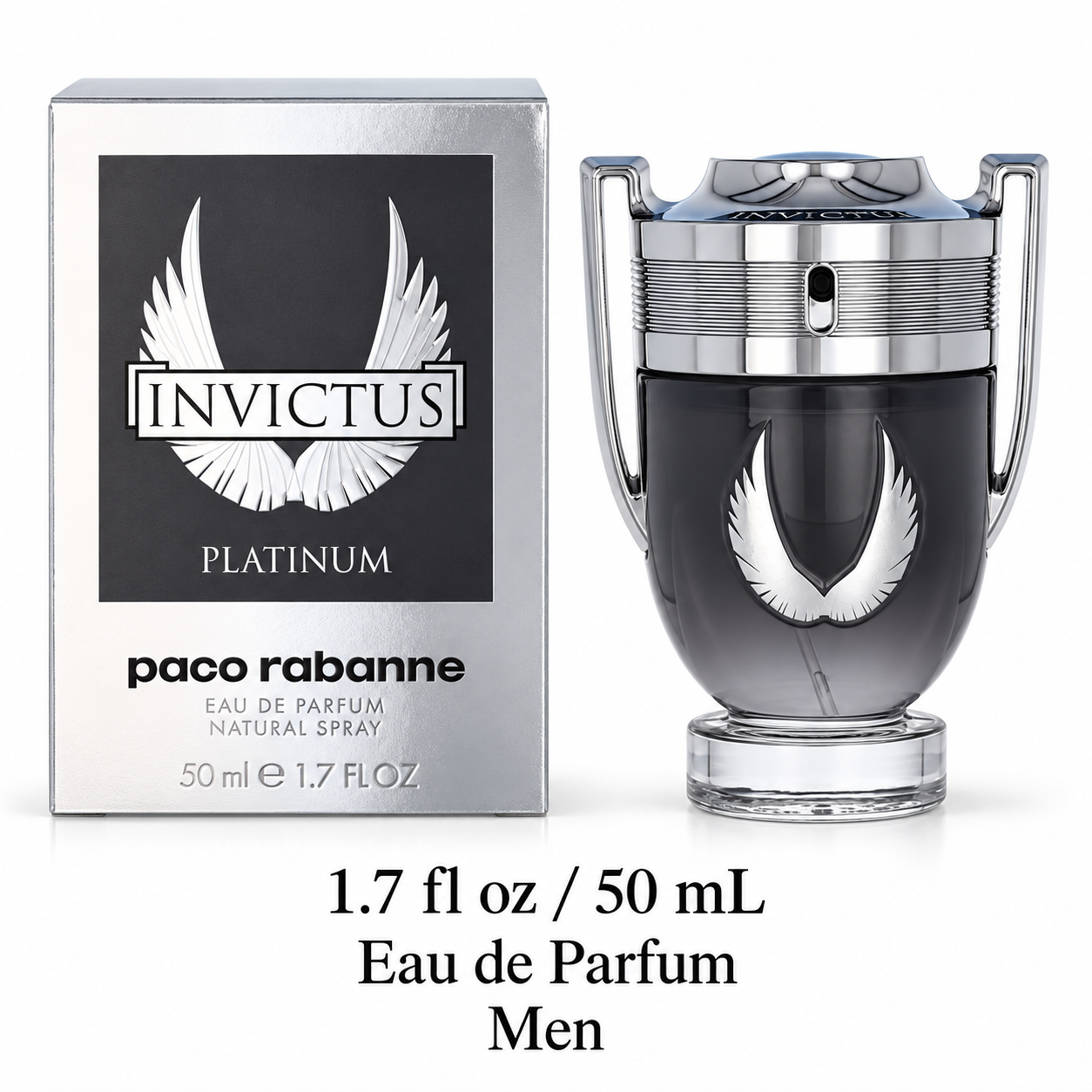 Invictus Platinum by Paco Rabanne 1.7 Oz Eau De Parfum Spray for Men