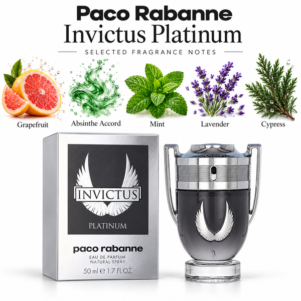 Invictus Platinum by Paco Rabanne 1.7 Oz Eau De Parfum Spray for Men