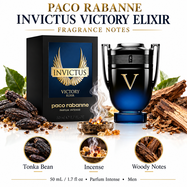 Invictus Victory Elixir by Paco Rabanne 1.7 Oz Parfum Intense Spray for Men
