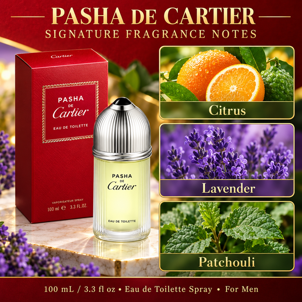 Pasha De Cartier by Cartier 3.3 Oz Eau De Toilette Spray In Box for Men
