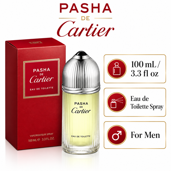 Pasha De Cartier by Cartier 3.3 Oz Eau De Toilette Spray In Box for Men