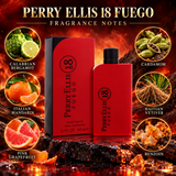 18 Fuego by Perry Ellis 3.4 Oz Eau De Toilette Spray for Men