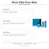 Pure Blue 3.4, Sg 3.0, Deo 6.0 by Perry Ellis 0.25 Oz Eau De Toilette Spray for Men 4 Pc Set