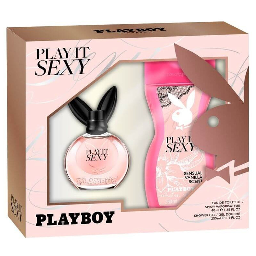Play It Sexy by Playboy Gift Set 2 Pc (1.35 Oz Eau De Toilette Sp & 8.4 Oz S/gel) for Women