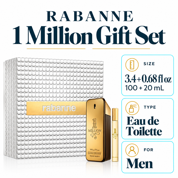 Cologne Paco Rabanne One Million 2Pcset 3.4 Oz  EDT Spray / 20Ml  EDT Spray for Men