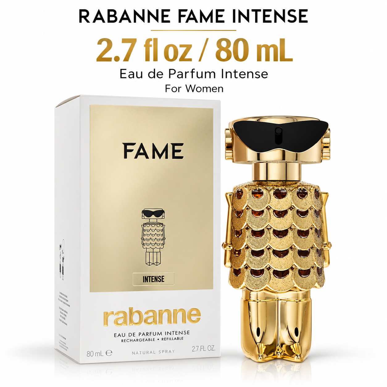Fame Intense by Paco Rabanne 2.7 Oz Eau De Parfum Ispray for Women