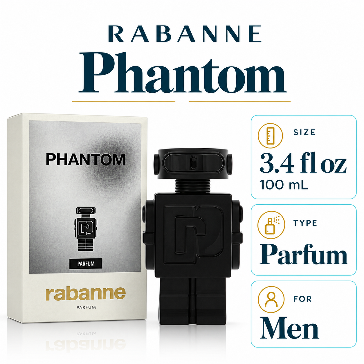 Phantom by Paco Rabanne 3.4 Oz Parfum Spray for Men