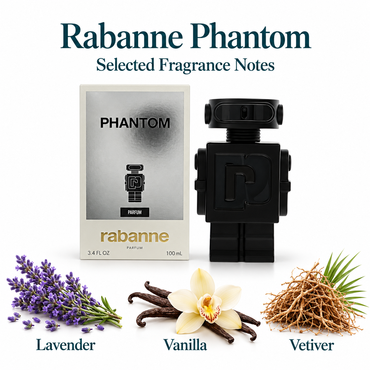 Rabanne Phantom Parfum 100 ml / 3.4 oz — bottle and box