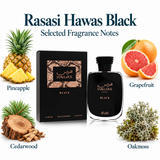 Hawas Black by Rasasi 3.38 Oz Eau De Parfum Spray for Men