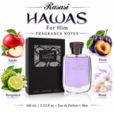Hawas by Rasasi 3.38 Oz Eau De Parfum Spray In Box for Men