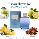 Hawas Ice by Rasasi 3.38 Oz Eau De Parfum Spray In Box for Men