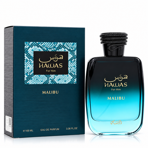 Hawas Malibu by Rasasi 3.38 Oz Eau De Parfum for Men