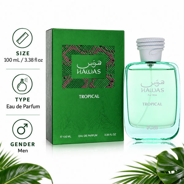Hawas Tropical by Rasasi 3.38 Oz Eau De Parfum Spray for Men