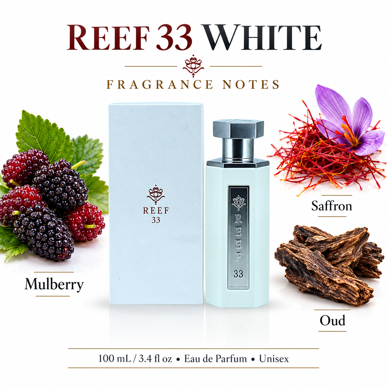 Reef 33 White 3.4 oz Eau de Parfum Unisex - main product image