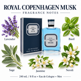Royal Coenhagen Musk by Royal Copenhagen 8 Oz Eau De Cologne Spray for Men