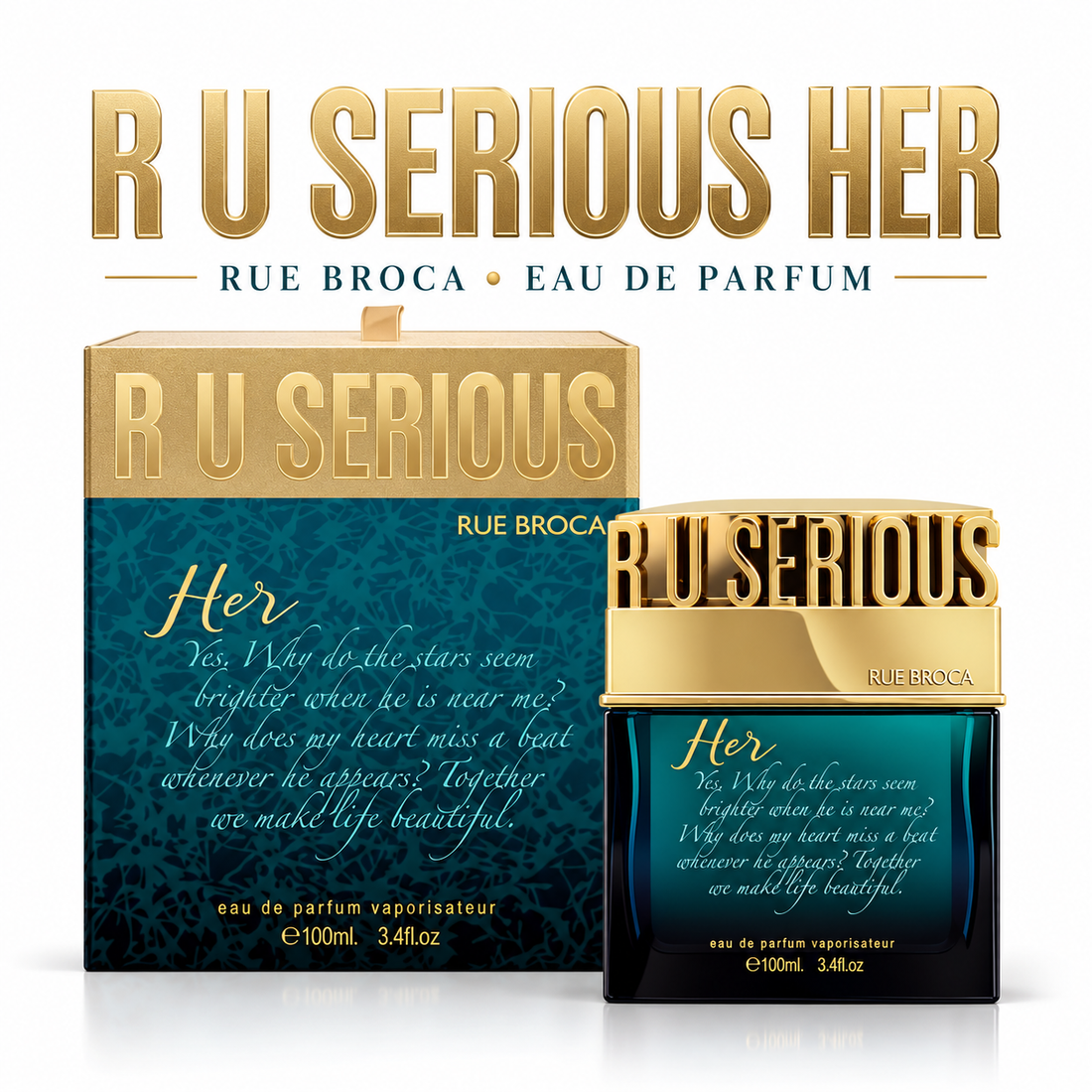 R U Serious by Rue Broca 3.4 Oz Eau De Parfum Spray for Women