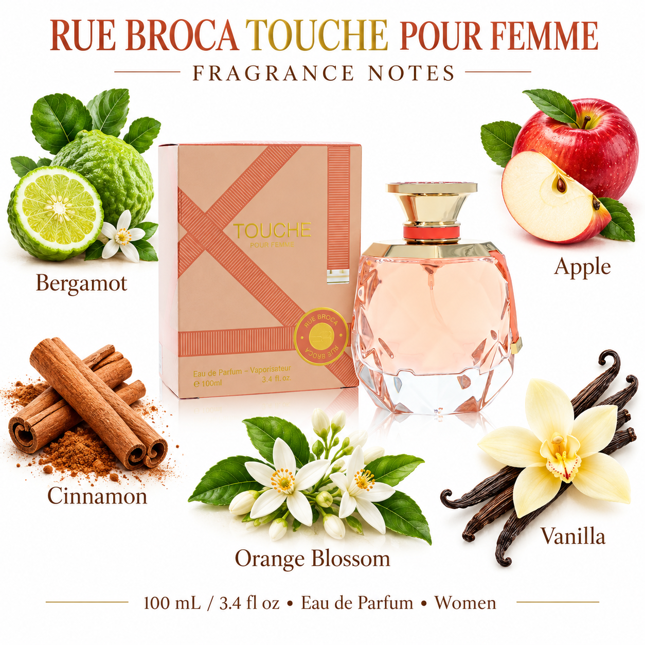 Touche Pour Femme by Rue Broca 3.4 Oz Eau De Parfum Spray for Women — main image