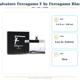 F by Ferragamo Pour Homme Black by Salvatore Ferragamo 3.4 Oz Eau De Toilette Spray In Box for Men