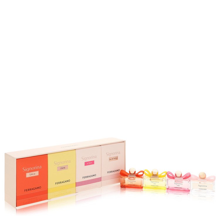 Signorina by Salvatore Ferragamo 0.17 Oz Gift Set - Signorina, Siginorina In Fiore, Signorina Libera, Signorina Unica Each In Eau De Parfum Size for Women