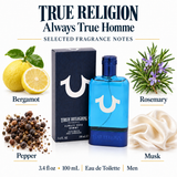 True Religion Always True Homme Blue by True Religion 3.4 Oz Eau De Parfum Spray for Men