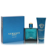 Eros Sg Travel by Versace 3.4 Oz Eau De Toilette Spray for Men 2 Pc Set