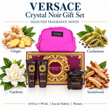 Versace Crystal Noir By Versace Perfume 4 Piece Gift Set - 3.0 Oz Edt Spray, 3.4 Oz Bath & Shower Gel, 3.4 Oz Body Lotion,  Bag For Women - Gift Set