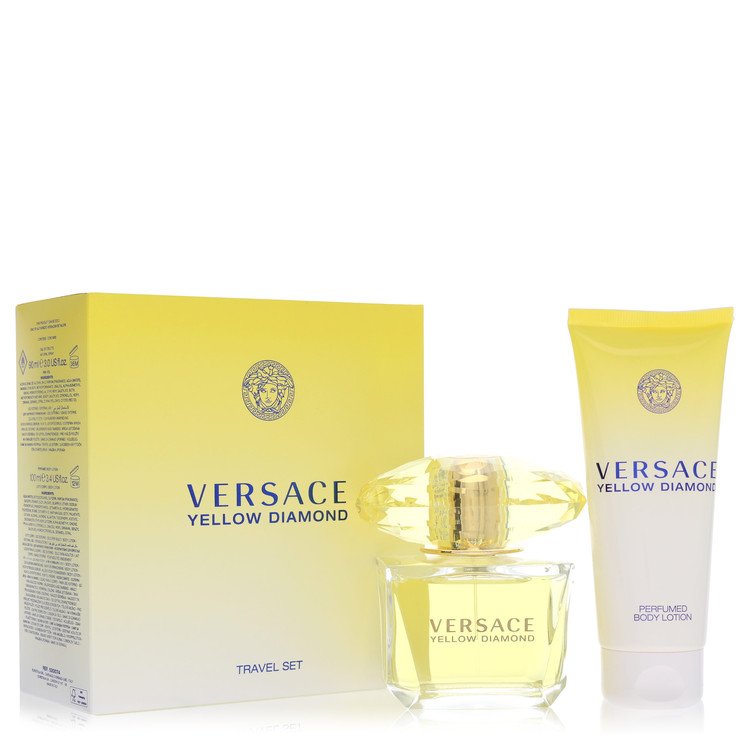 Versace Yellow Diamond by Versace 3 Oz Gift Set - Eau De Toilette Spray + 3.4 Oz Body Lotion for Women
