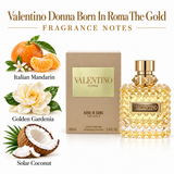 Born In Roma The Gold by Valentino 3.4 Oz Eau De Parfum Spray for Women