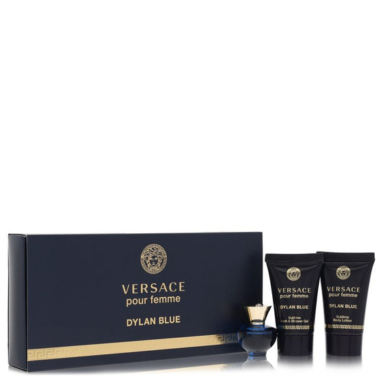 Dylan Blue by Versace 0.17 Oz Eau De Parfum Body Lotion Gift Set for Women