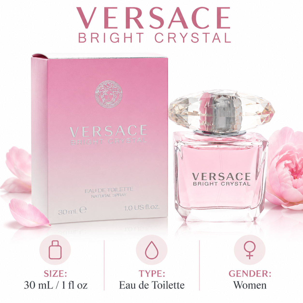 Bright Crystal by Versace 1.0 Oz Eau De Toilette Spray for Women