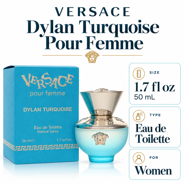 Versace Pour Femme Dylan Turquoise by Versace 1.7 Oz Eau De Toilette Spray for Women